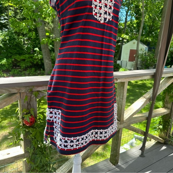 Sail to Sable Star Spangled Shift Dress Size S in Navy/Red Stripe - Picture 4 of 11